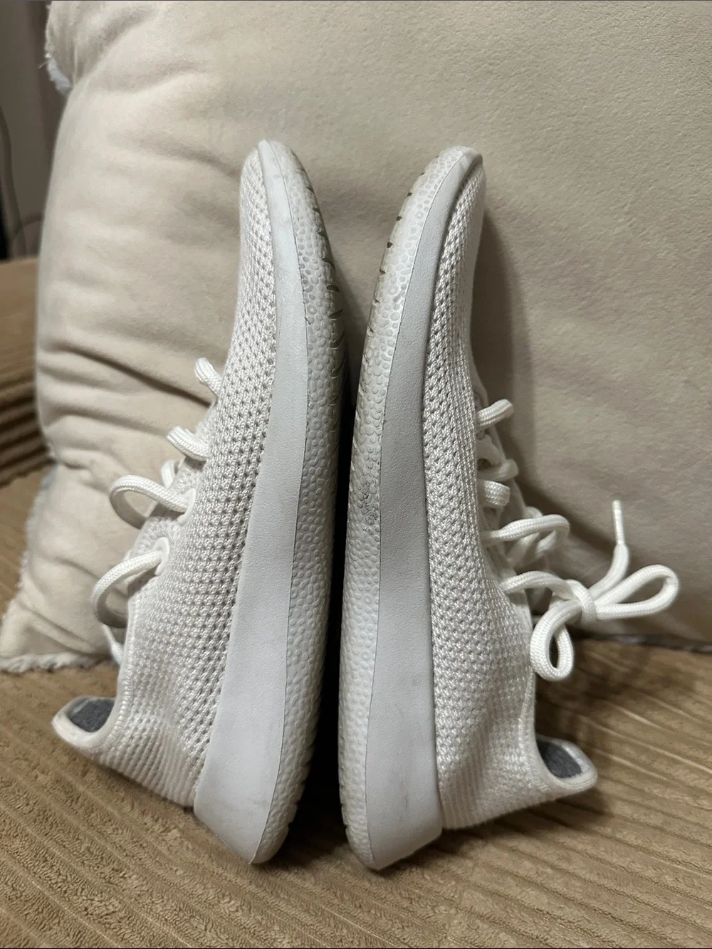 allbirds Women's White Knit Lace-Up Sneakers